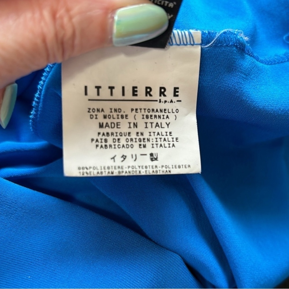 VERSACE Jeans Couture Women’s Blue Long Sleeve Shirt Top Italy Logo Sz M - Picture 8 of 9